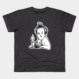 lady with glass of wine Kids T-Shirt